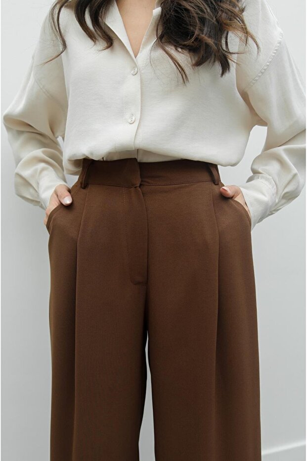 Braune Fallon Palazzo-Hose - 3