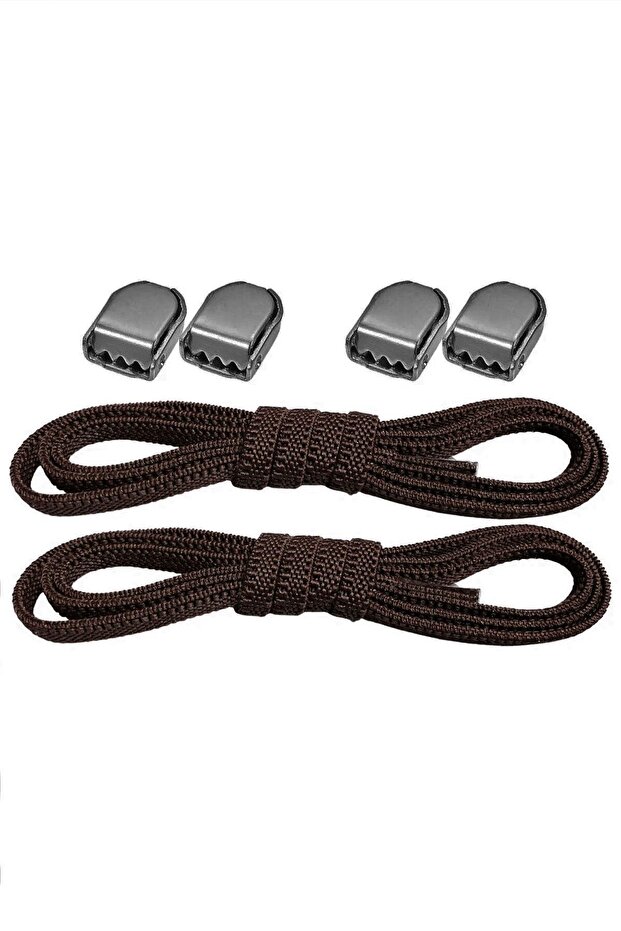 زوج واحد من الأربطة العملية المطاطية باللون البني مقاس 6 مم مع قفل ذكي قابل للتعديل - 1