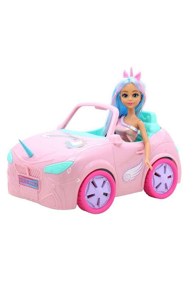 Dreameez Unicorn Pembe Araba ve Prenses Bebek - 4