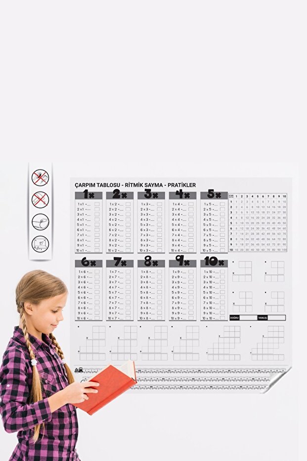 Easy Multiplication Table Memorization Sticker Board (105 x 100 cm) - 3