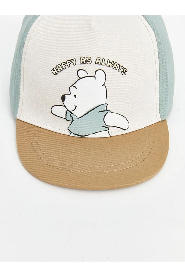 LCW baby Yeşil Winnie the Pooh Baskılı Erkek Bebek Kep Şapka - 2