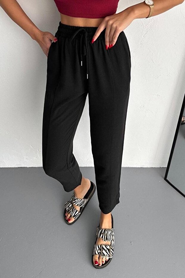 Karottenhose aus Leinen-Musselin B8871 - 2