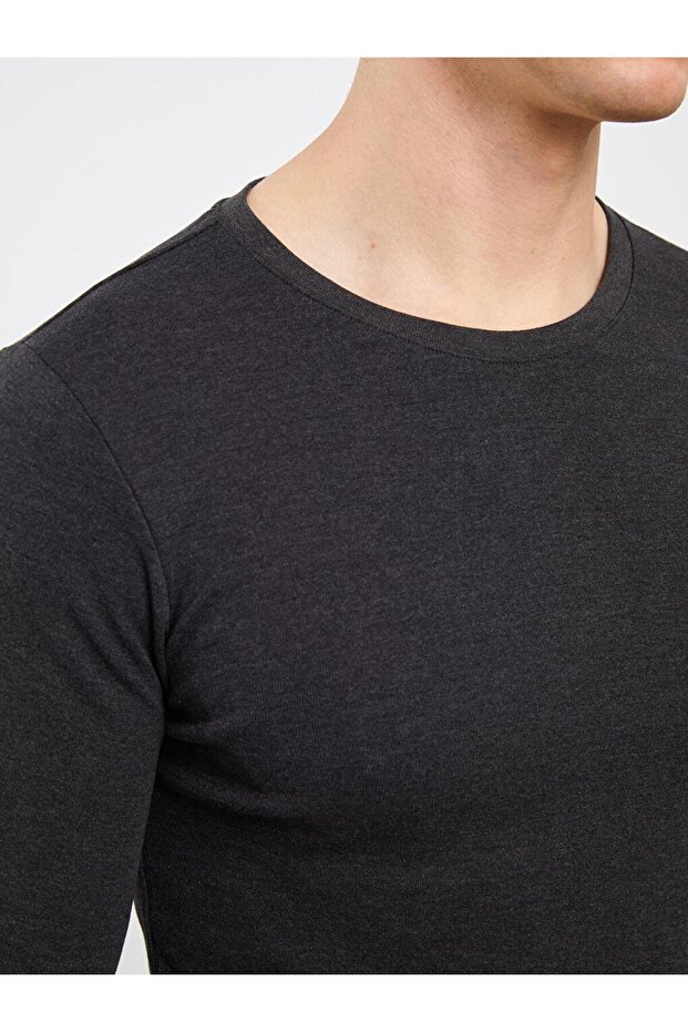 Bisiklet Yaka Uzun Kollu Erkek Sweatshirt (W3) - 3