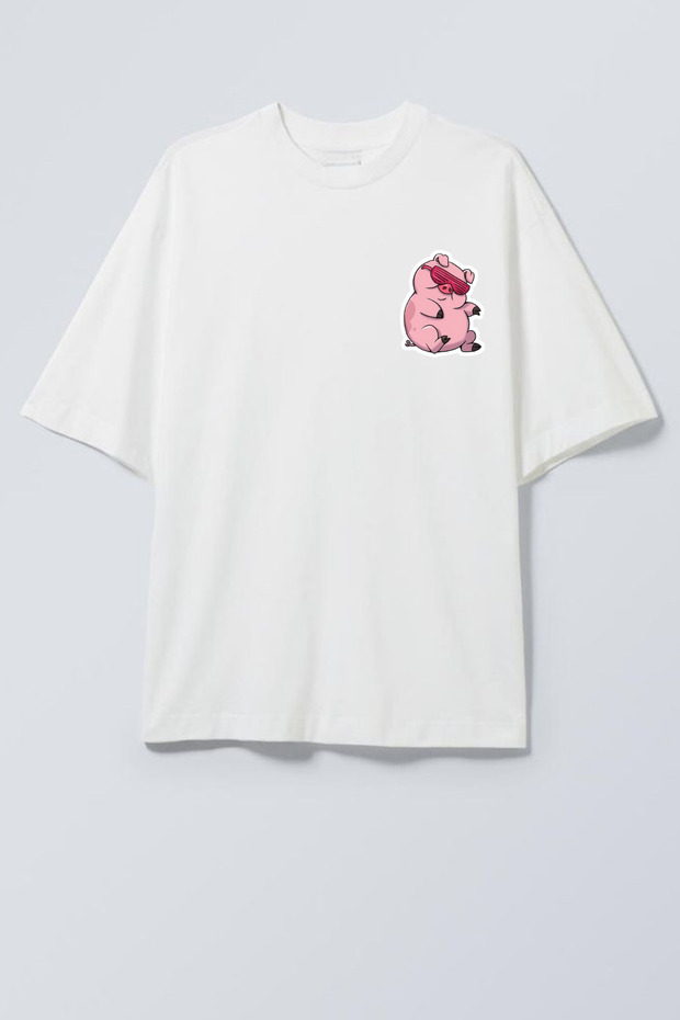 Pig Printed Oversize Unisex T-Shirt