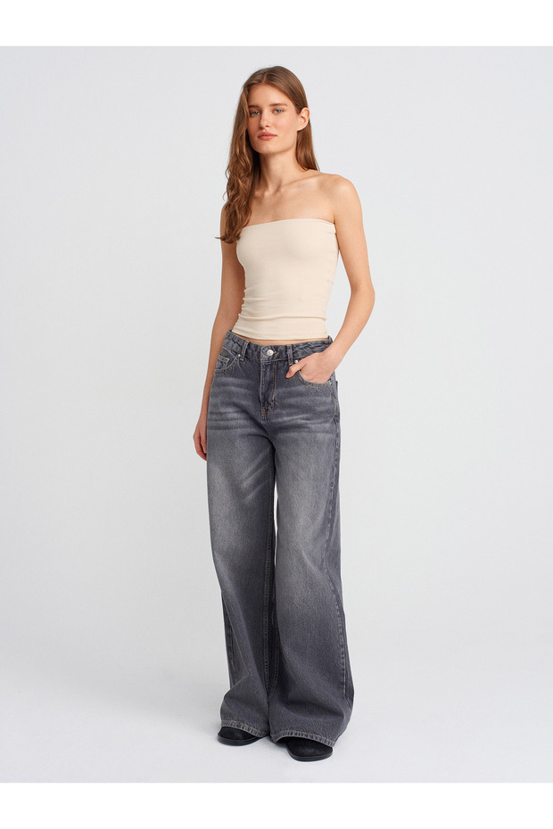 20659 Crop Top-Taş - 3