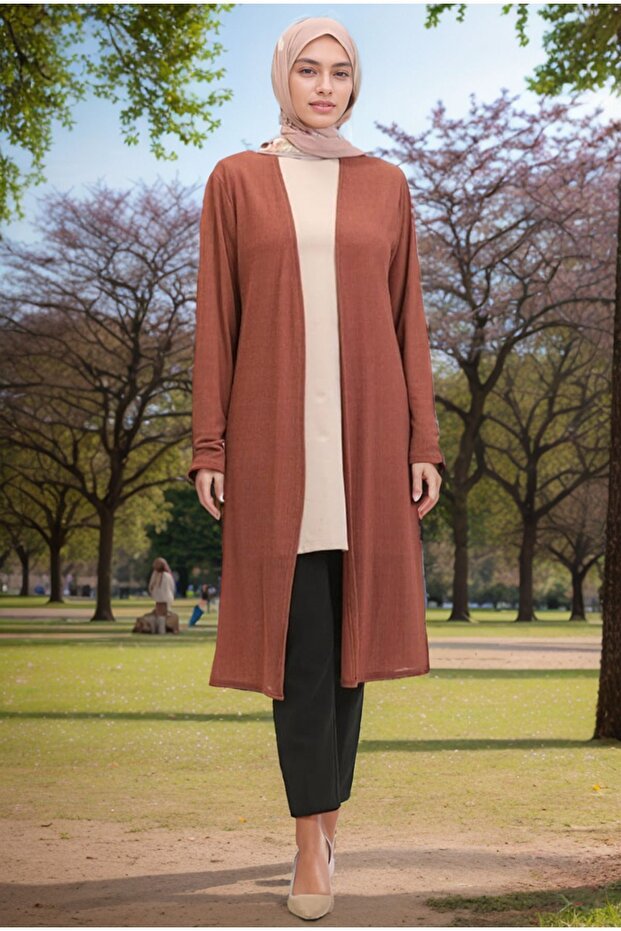 Simple Long Breathable Draped Cardigan, Plus Size Cardigan Women's Mom Cardigan