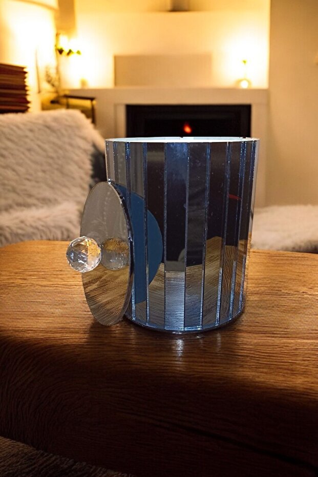Decorative Multi-Purpose Smoked Mirrored Storage Box-Container - 7