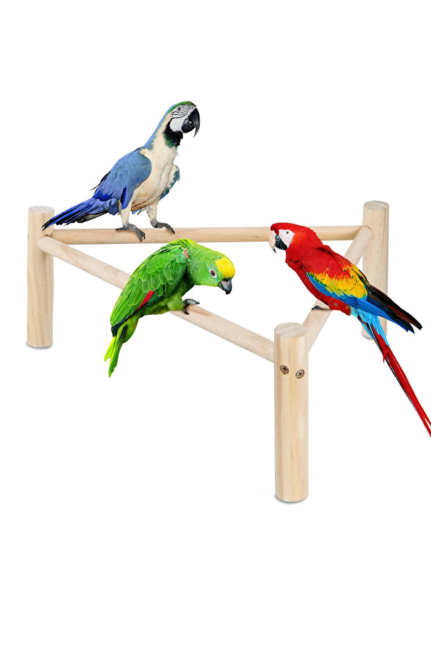 Triangular Wooden Coop Perch - Durable Resting and Playing Accessory for Chicken, Parrot