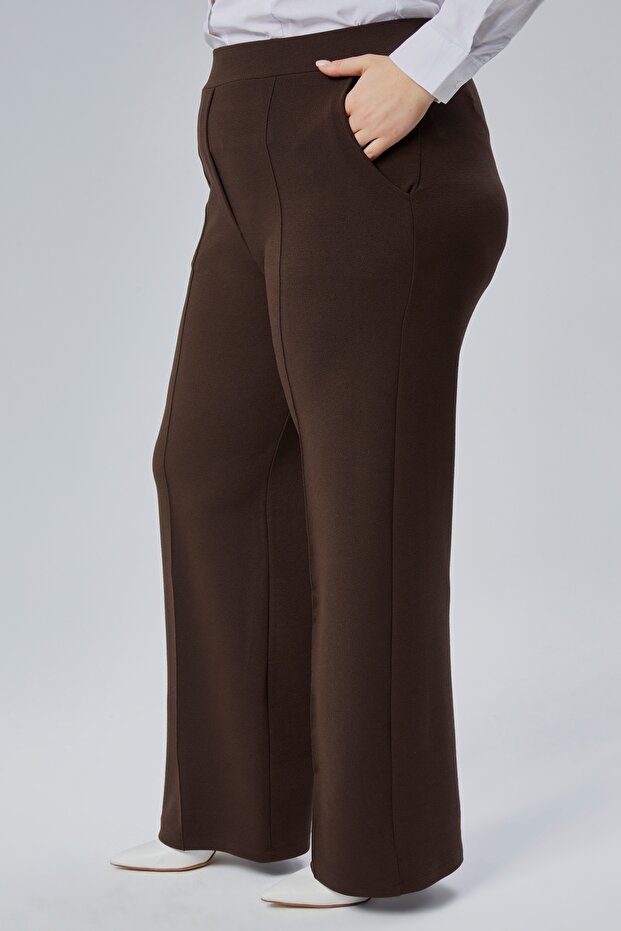 Normale Pallazo-Damenhose mit elastischer Taille - 4