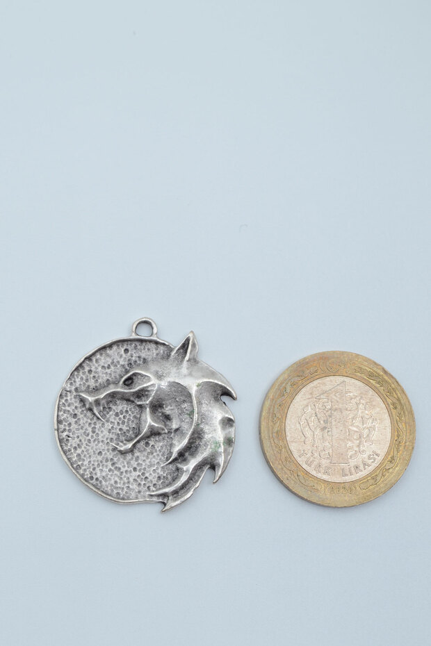 Witcher 3 Madalyon Kolye Deri Ip Kolye Gümüş Kaplama Erkek Kadın Kolye - 4