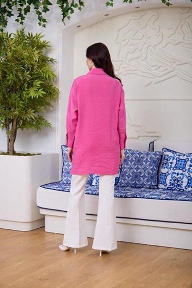 Marwa by moodbasic ÇİFT YAKALI TAŞLI GÖMLEK - 3