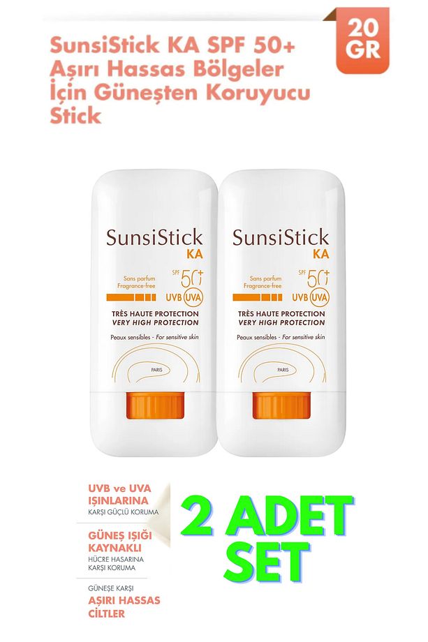 Sunsimed Stick KA Spf50+ Hassas Ciltler İçin Stick 20 gr. - | 2 KUTULU SET - 1