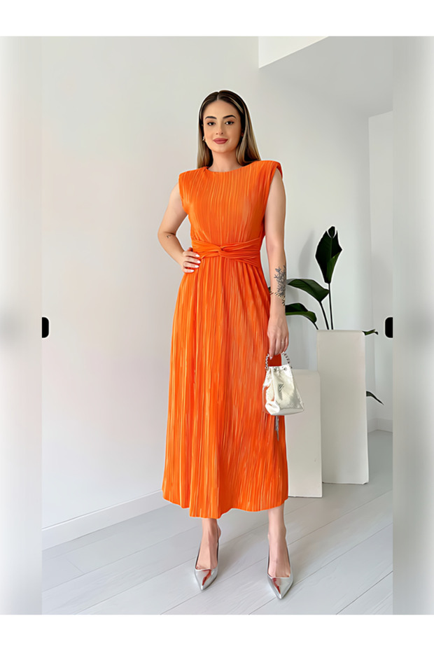 Bel Detaylı Piliseli DANIEL Elbise - 1