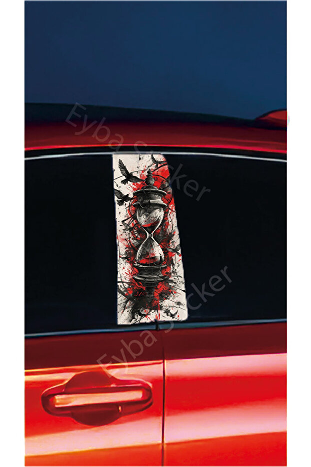 Car Door Covering Foil - Red Beach, Denk Tern (Right-Left) (2 Pieces) 22X50Cm