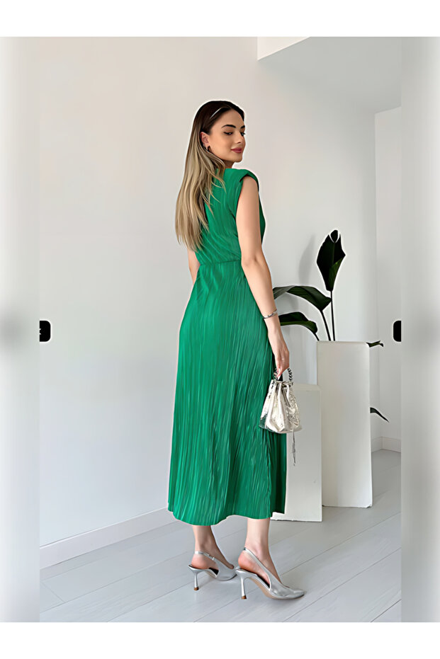 Bel Detaylı Piliseli DANIEL Elbise - 3