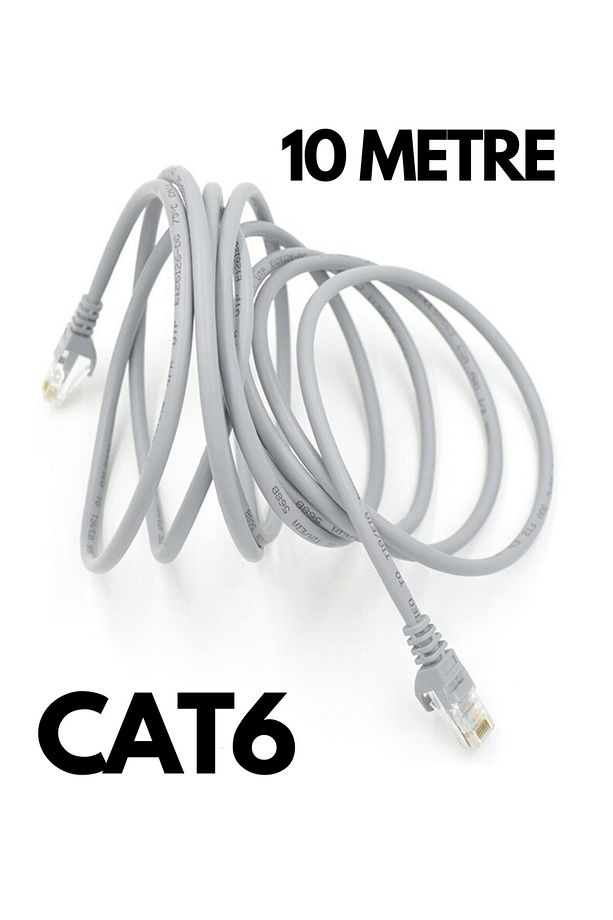 10 Metre Cat6 Ethernet Kablosu - 1000 Mbps Yüksek Hızlı Rj45 Patch Internet Kablosu - 1