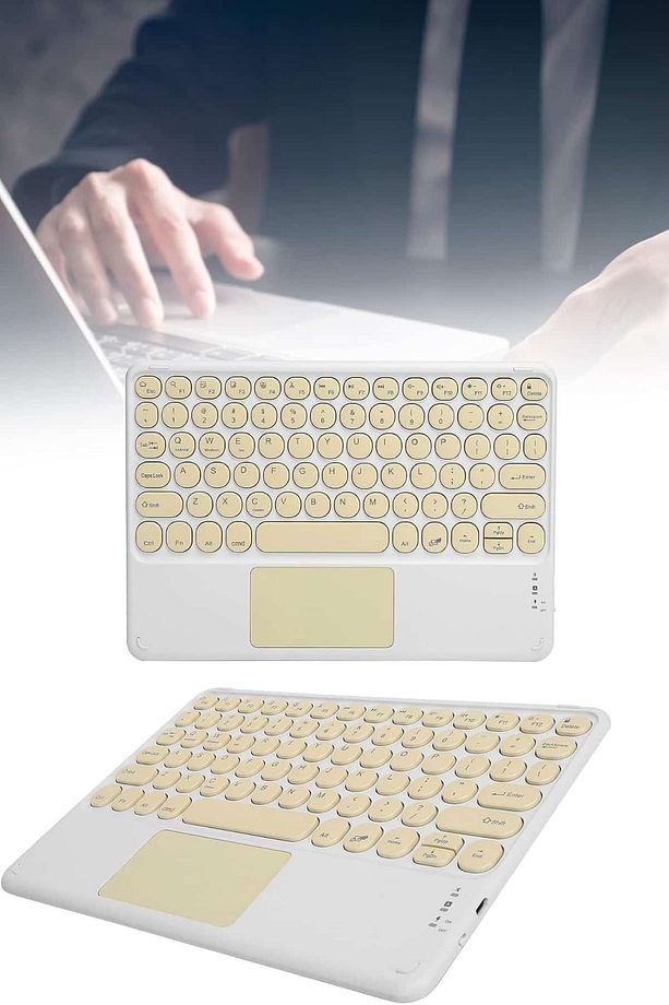 Android ve İOS Uyumlu Bluetooth Klavye Touchpad Slim Kablosuz Wifi Q Klavye - 2