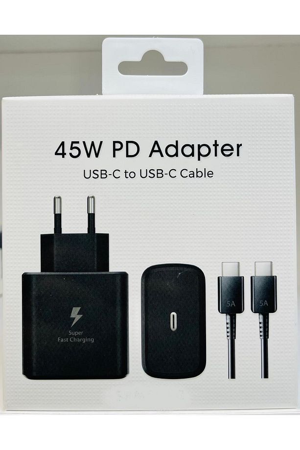Yeni Nesil 45W Ultra Hızlı Şarj Seti Adaptör + Type C Kablosu tüm Samsung  cihazlara Uyumlu - 1