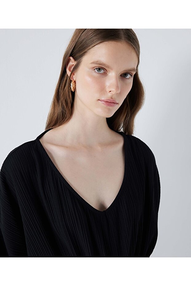 Kuşaklı midi elbise - 2