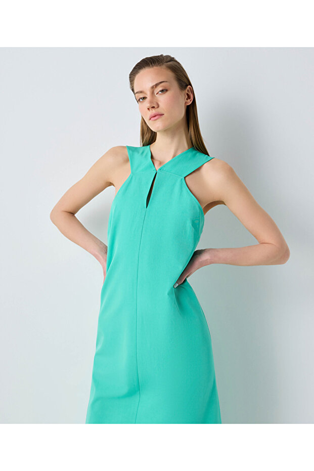 Rahat kesim cutout elbise - 4