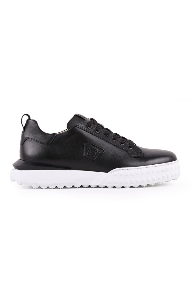 Black Leather Men's Sports Shoes 5091 Black