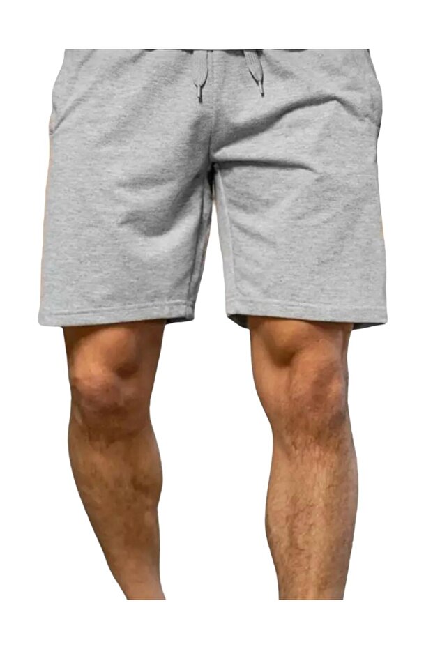 Unisex Printless Gray Summer Shorts