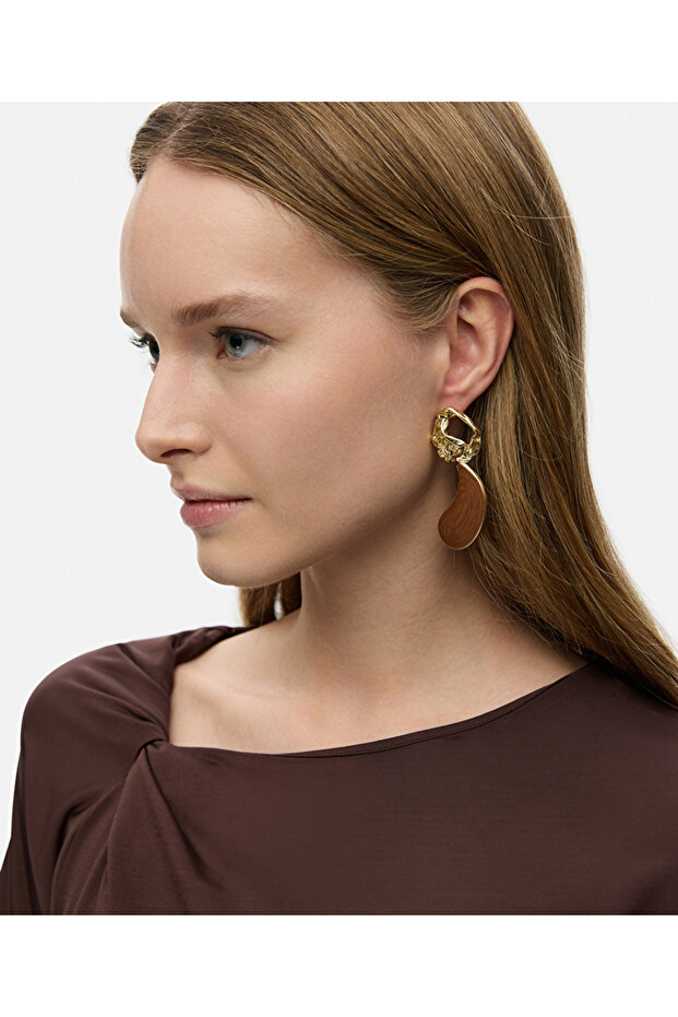 Kontrast reçineli küpe - 2