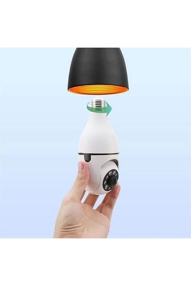 Buffer® Wifi 360 Panoramik Ampul Kamera Gece Görüş Ses Akıllı Hareket Algılayıcı - 5