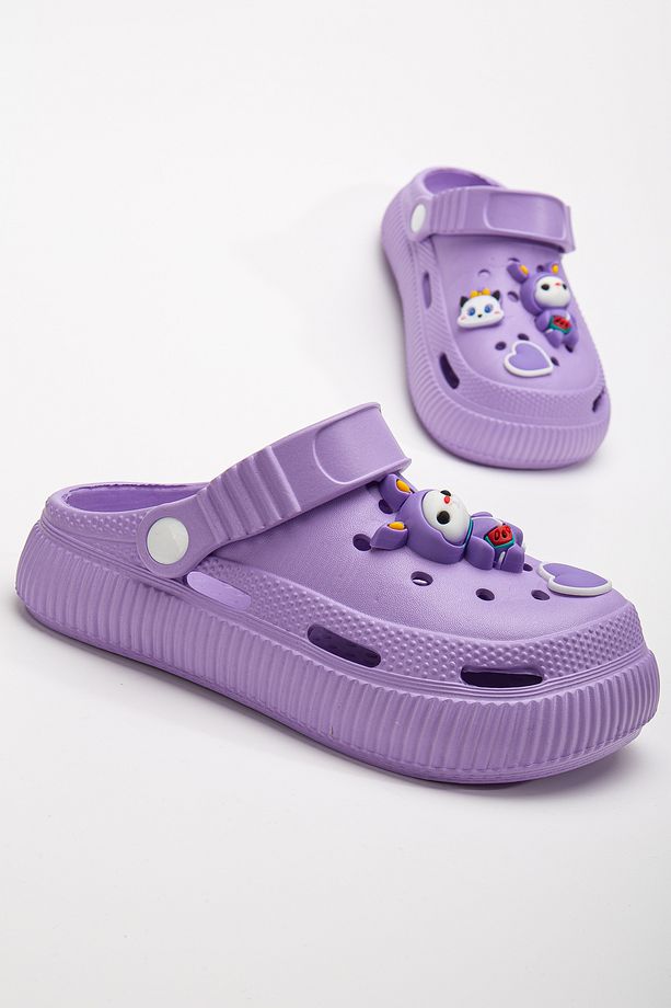Rahat Tabanlı Yüksek Ölçekli 3D Emoji Detaylı Çocuk Terliği Cross Sandalet Sabo - 4