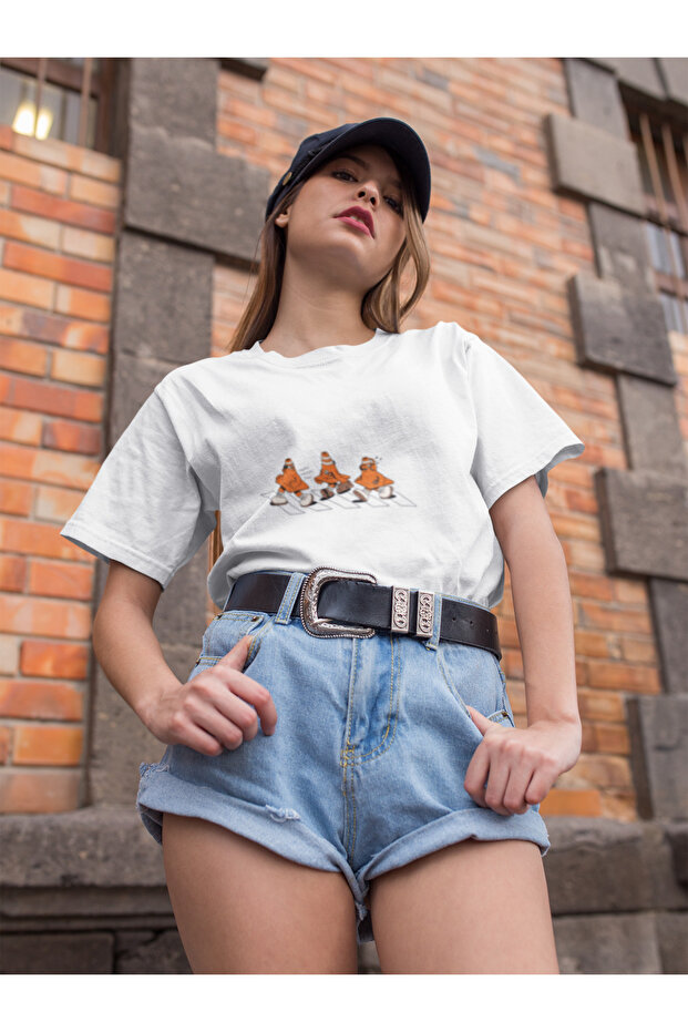 Duba Printed Women's Crew Neck Cotton Oversize Short Sleeve T-Shirt