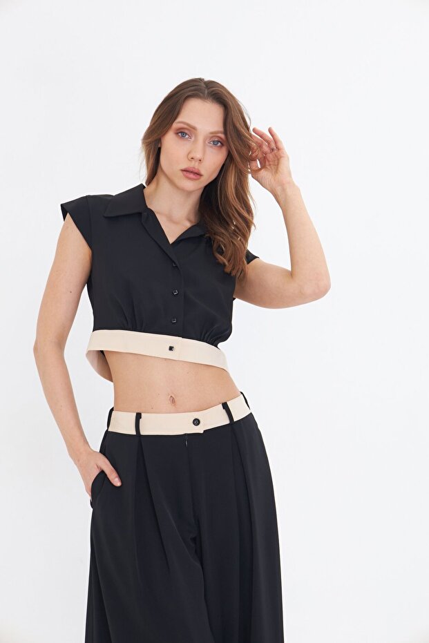 SİYAH GÖMLEK BLUZ - 6