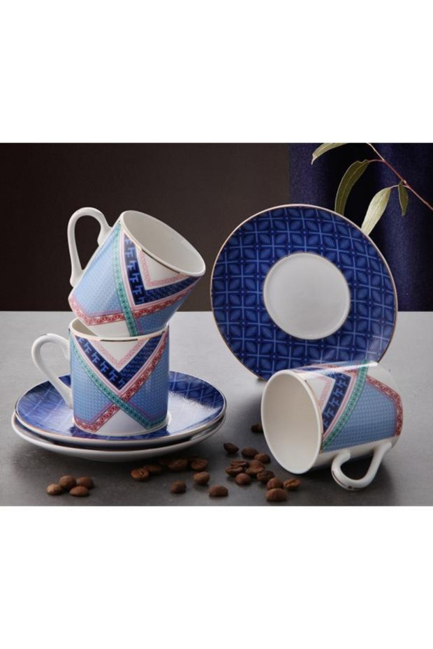 Gönül Dekorlu 6 Kişilik Kahve Fincan Takımı - 1