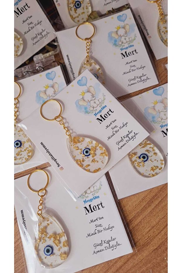 Keyring with Evil Eye Beads 15 Pieces Circumcision Birthday Newborn Gifts