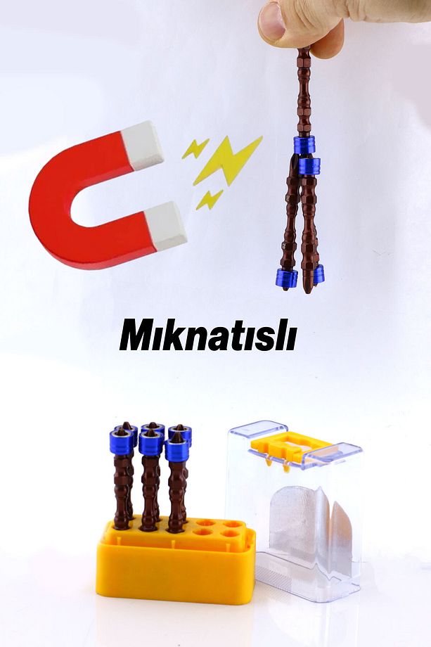 10 Adet (ÇİFT YÖNLÜ) Mıknatıslı Bits Uç Ph2 65 Mm Vida Yıldız Matkap Vidalama Ucu S2 Çeliği Çelik - 3