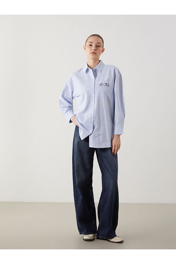 LCW Modest Çiçekli Oversize Kadın Gömlek Tunik - 2