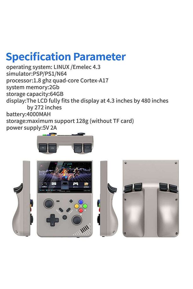R43 Pro Retro Handheld Video Game Console HD 4.3-inch LED Screen Original 3D Home 4K Large PSP - 6