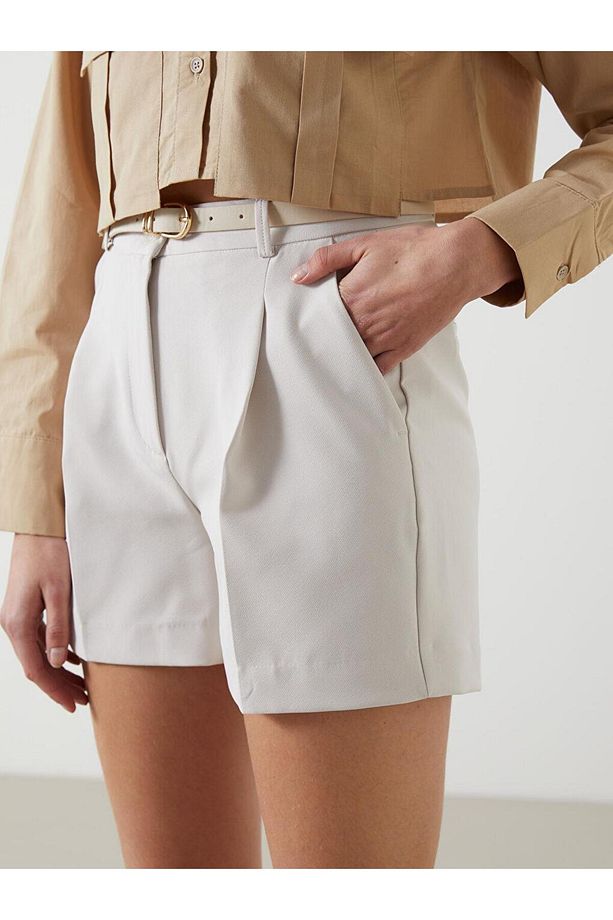 LCW Vision Beli Kemerli Loose Fit Kadın Şort - 3