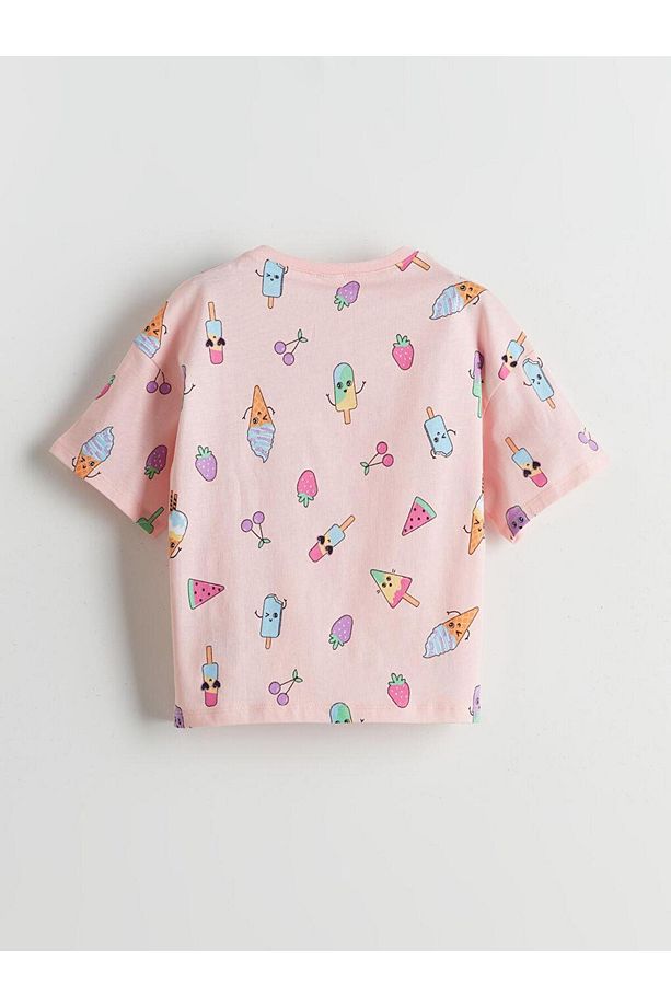 LCW Kids  Bisiklet Yaka Kız Çocuk Şortlu Pijama Takımı - 3