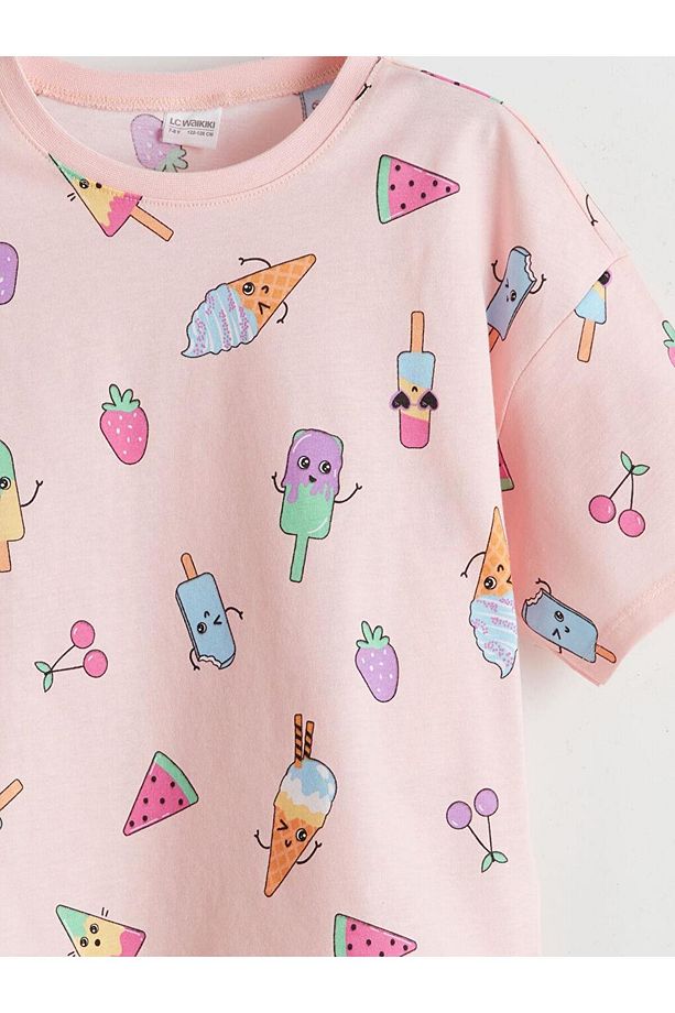 LCW Kids  Bisiklet Yaka Kız Çocuk Şortlu Pijama Takımı - 6