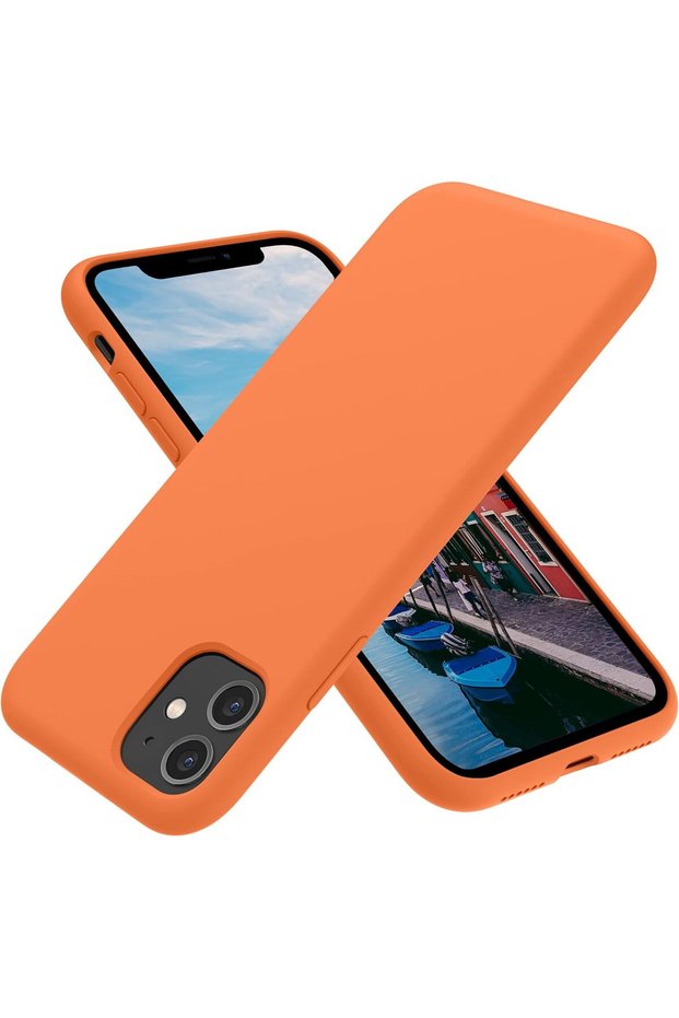 Soft Silicone with Velvet Inner Surface Compatible with iPhone 11 High Quality Launch Case-Orange