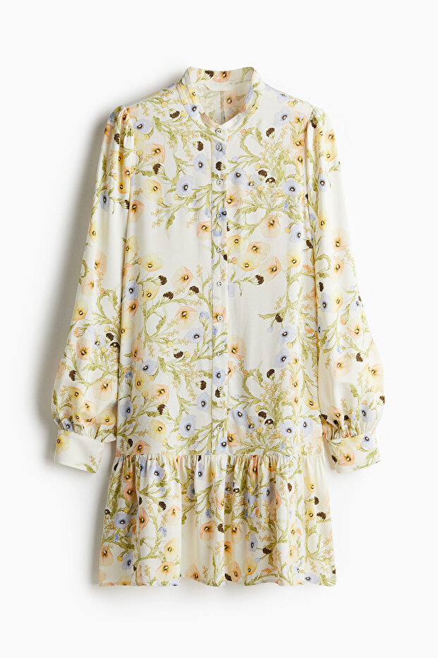 Desenli Viskoz Elbise - 3