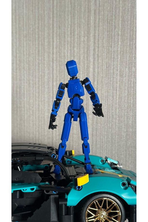 Lucky 13 Oynar Eklemli Robot Figür Oyuncak - Titan 13 - Dummy 1 Adet Mavi Siyah 14cm - 3