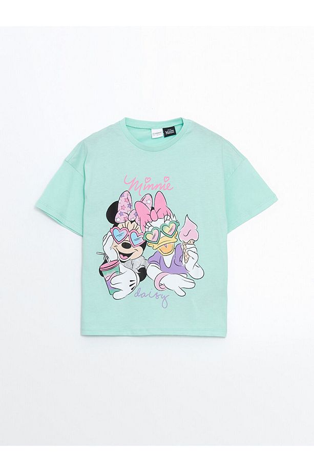 LCW Kids Bisiklet Yaka Minnie Mouse ve Daisy Duck Baskılı Kız Çocuk Pijama Takımı - 2
