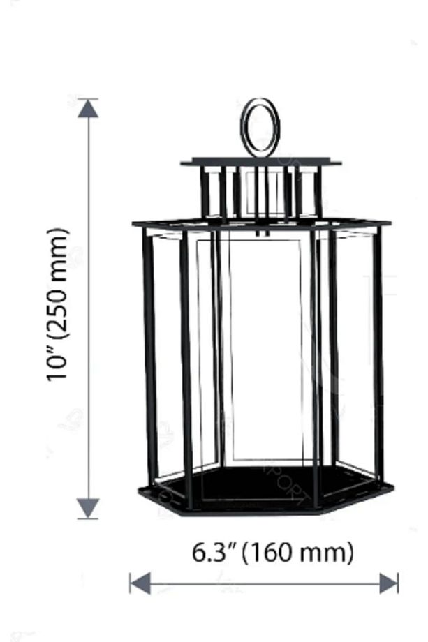 Ahşap Ramazan Modeli Lamba Gece Lambası Ev Fener Dekorasyon  Abajur  (Tealight Dahildir) - 4