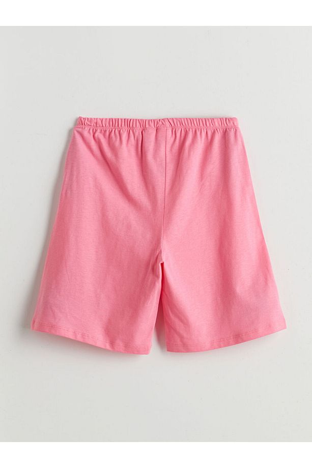 LCW Kids Bisiklet Yaka Hello Kitty Baskılı Kısa Kollu Kız Çocuk Şortlu Pijama Takımı Pembe - 5