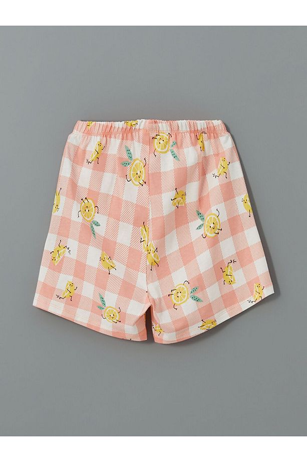 LCW Kids Bisiklet Yaka Kız Çocuk Şortlu Pijama Takımı - 7