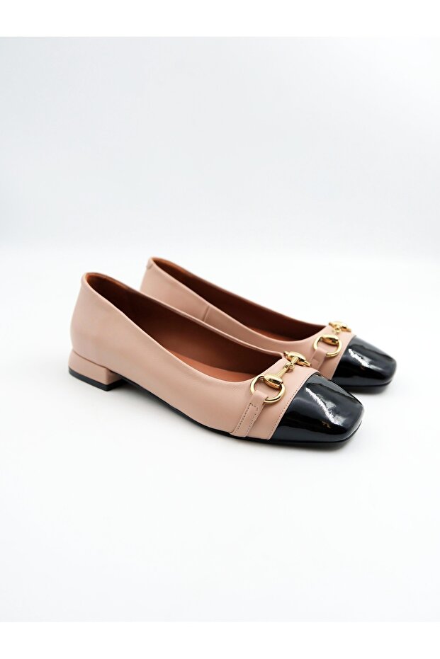 Women's genuine leather flat mink