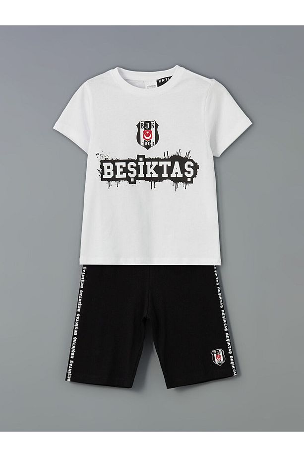 LCW Kids Beşiktaş Baskılı Erkek Çocuk Tişört ve Şort 2'li - 1