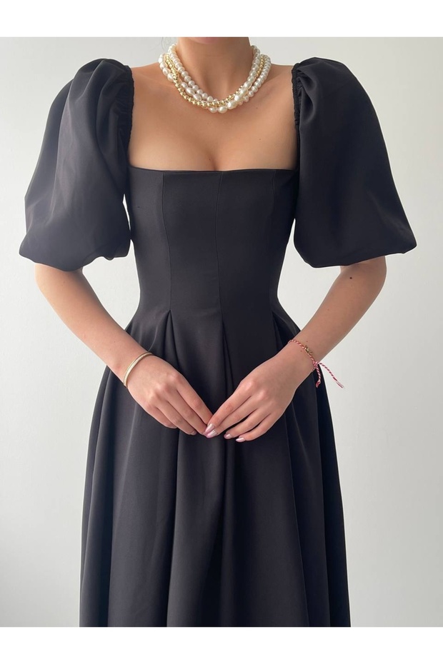 Benjamin Çan Etekli Midi Boy Elbise - 5