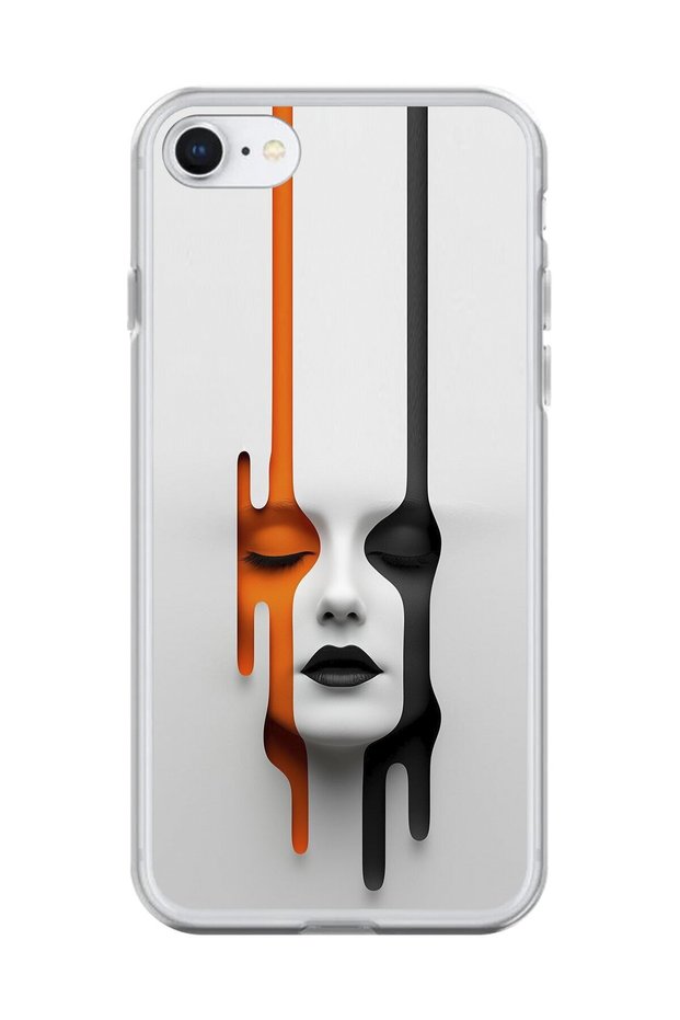 iPhone 6S Plus Compatible Transparent Case with Aesthetic Face Design
